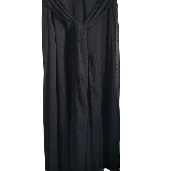 Bisou Bisou LBD Swiss Dot Sleeveless V Neck Elastic Waist w/Tie Belt Sz 14 - Picture 8 of 10